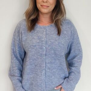 Women's Blue Cardigan Sweater